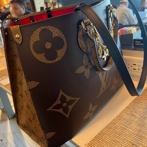 Louis Vuitton Brown and Gold Tote Bag